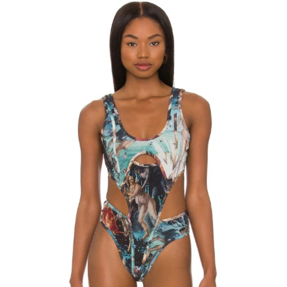 h:ours Genevieve Bodysuit in Multi Renaissance NWT - Picture 4 of 5